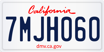 CA license plate 7MJH060