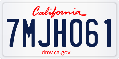 CA license plate 7MJH061