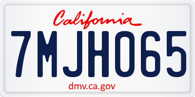CA license plate 7MJH065