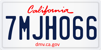 CA license plate 7MJH066