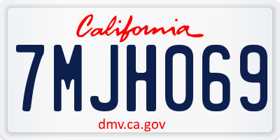 CA license plate 7MJH069