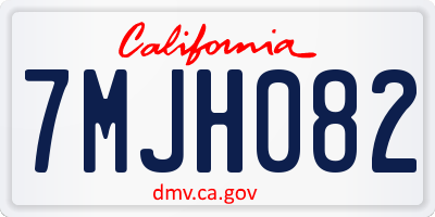 CA license plate 7MJH082