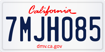 CA license plate 7MJH085