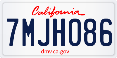CA license plate 7MJH086