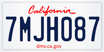 CA license plate 7MJH087