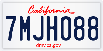 CA license plate 7MJH088