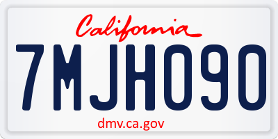 CA license plate 7MJH090