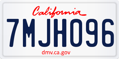 CA license plate 7MJH096