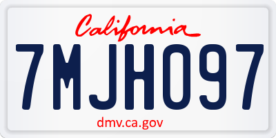 CA license plate 7MJH097
