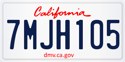 CA license plate 7MJH105
