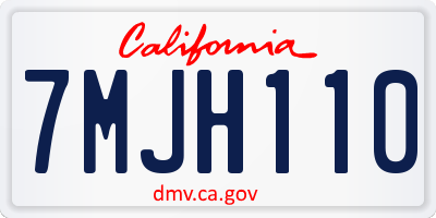 CA license plate 7MJH110