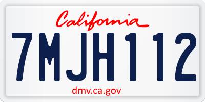 CA license plate 7MJH112