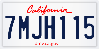 CA license plate 7MJH115