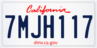 CA license plate 7MJH117
