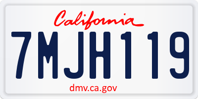 CA license plate 7MJH119