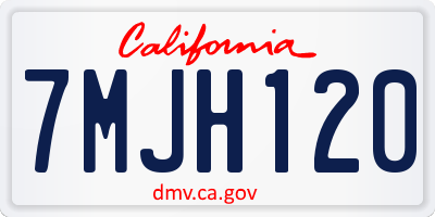 CA license plate 7MJH120