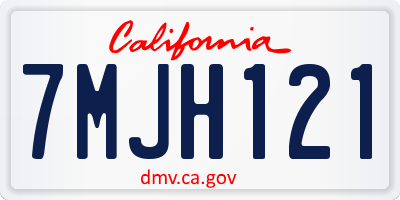 CA license plate 7MJH121