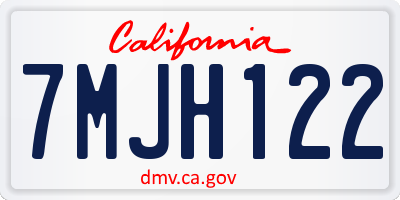 CA license plate 7MJH122