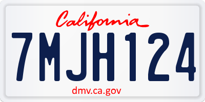 CA license plate 7MJH124