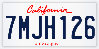 CA license plate 7MJH126