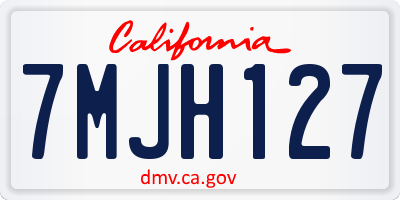 CA license plate 7MJH127