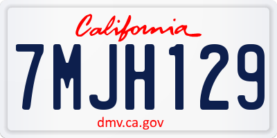 CA license plate 7MJH129