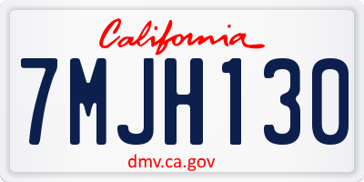 CA license plate 7MJH130