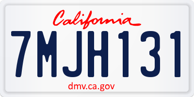 CA license plate 7MJH131