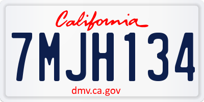 CA license plate 7MJH134