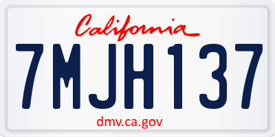 CA license plate 7MJH137
