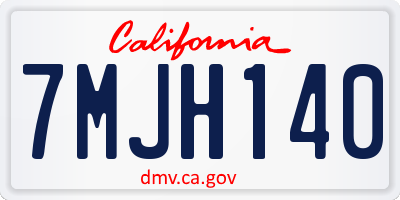CA license plate 7MJH140