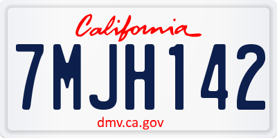 CA license plate 7MJH142