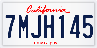CA license plate 7MJH145