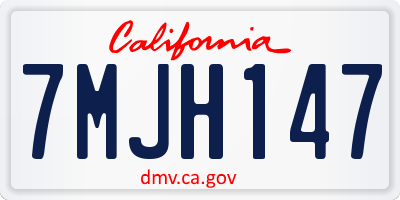 CA license plate 7MJH147