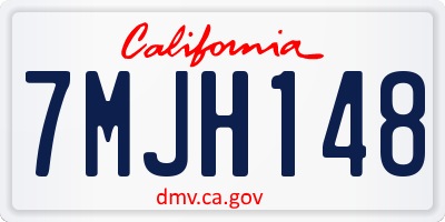 CA license plate 7MJH148