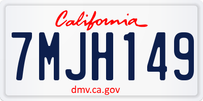 CA license plate 7MJH149