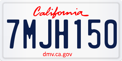 CA license plate 7MJH150