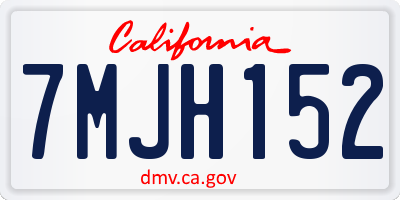 CA license plate 7MJH152