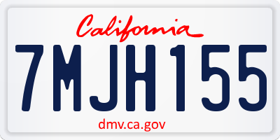 CA license plate 7MJH155