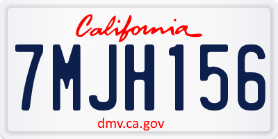 CA license plate 7MJH156
