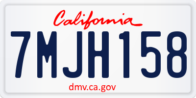 CA license plate 7MJH158