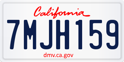 CA license plate 7MJH159
