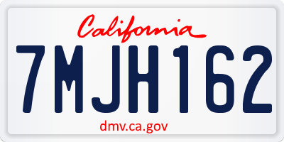 CA license plate 7MJH162