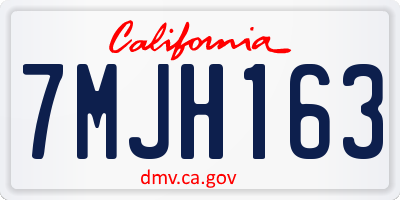 CA license plate 7MJH163