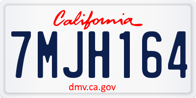 CA license plate 7MJH164