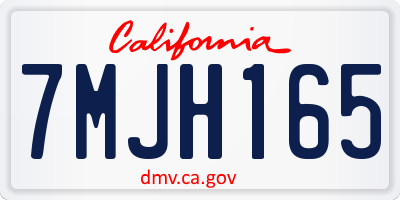 CA license plate 7MJH165
