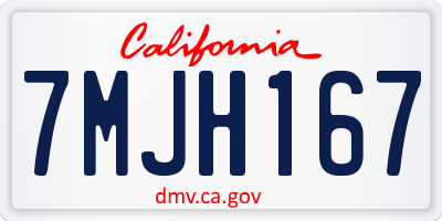 CA license plate 7MJH167