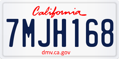 CA license plate 7MJH168