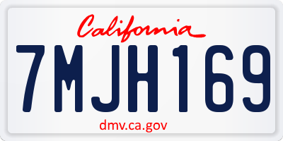 CA license plate 7MJH169