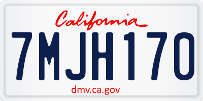CA license plate 7MJH170